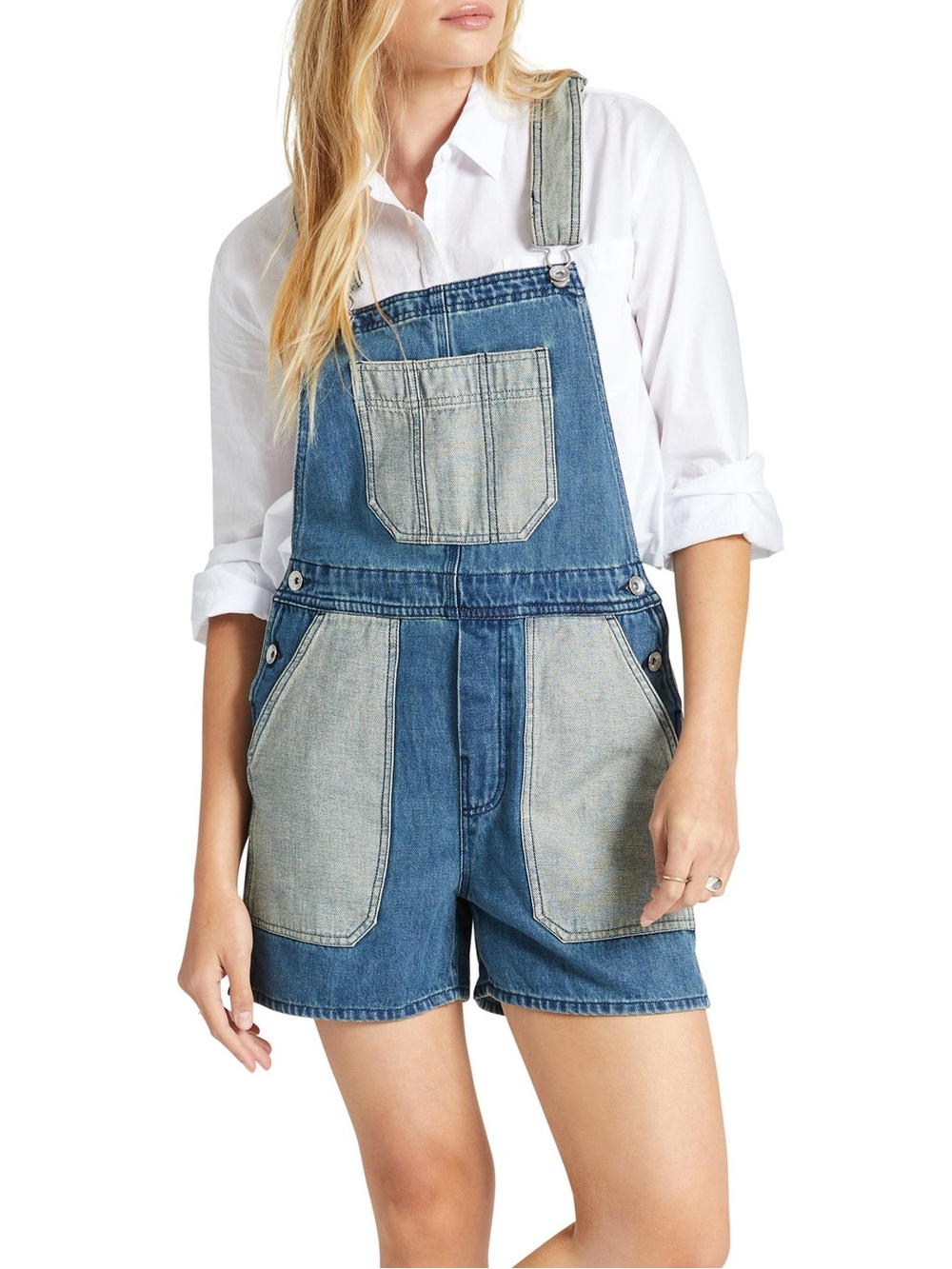 Brixton Costa Two-Tone Denim Short Overalls
